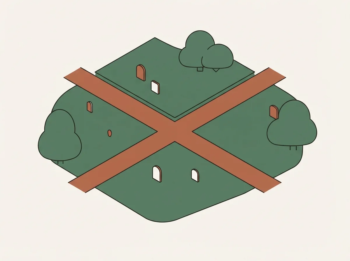 Cemetery grounds with walking paths